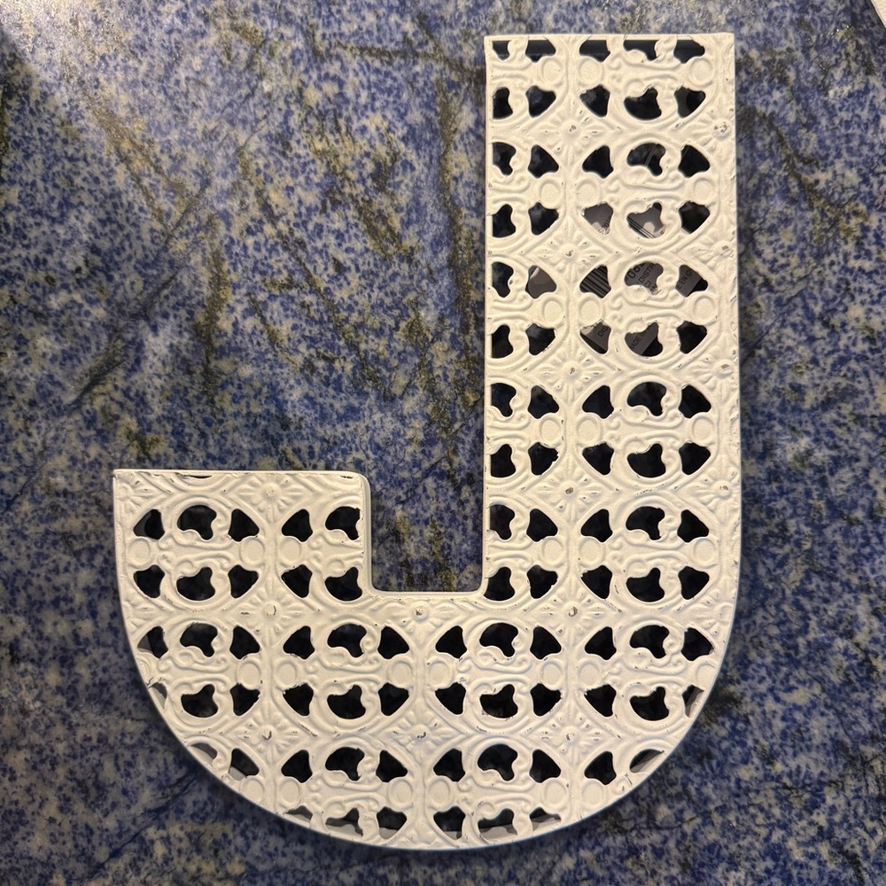 Ashland White Decorative Letter J Accent